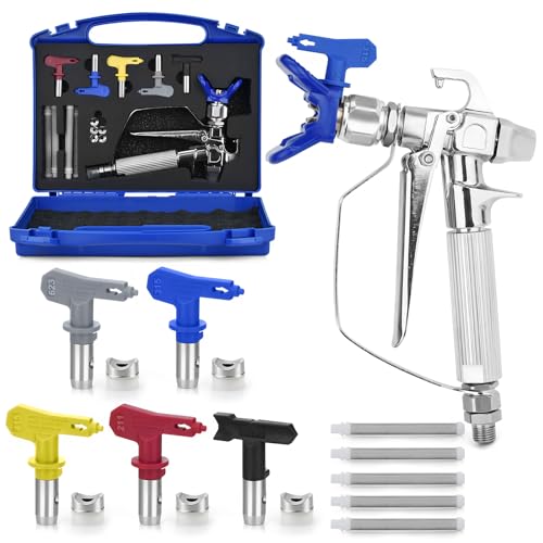 Kit von Pistole a Paint Airless von 13 Teilen, mit 5 Airless Düse mit Spitzendichtung(211,315,415,517,623), Düsen Sitz, 60 Mesh Filterelemente von 5 Teilen und der Boxe von Dent-de-lion
