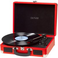 VPL-120Red portabler Plattenspieler mit USB Digitalisierungsfunktion von Denver