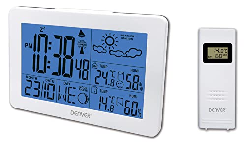 Denver Wetterstation 'WS-530' mit Außensensor, Alarmfunktion, sowie Messung von Temperatur und Luftfeuchtigkeit, weiß von Denver