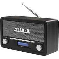 Radio Digital Denver DAB-18DARKGREY - Analoges und digitales Radio, Dab,FM. Bluetooth. Lautsprecher 4 w. LCD-Display, dunkles Holz von Denver