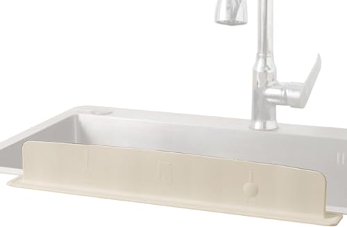 Denxahao Spülbecken Spritzschutz -Silikon Spritzschutz Spülbeckenkantenschutz Waschbecken Wasserspritzschutz für Badezimmer-Wasserhahn und Geschirrspülen- Küchenspüle (Beige) von Denxahao