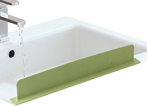 Denxahao Spülbecken Spritzschutz -Silikon Spritzschutz Spülbeckenkantenschutz Waschbecken Wasserspritzschutz für Badezimmer-Wasserhahn und Geschirrspülen- Küchenspüle (Grün) von Denxahao