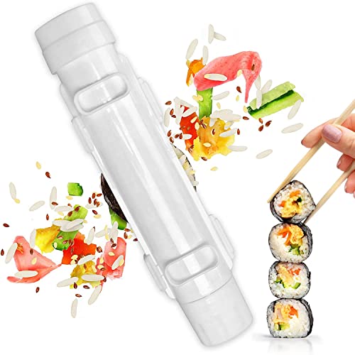 Denxahao Sushi Maker Sushi-Reiskugelform Zylindrische Barrel-Form DIY Sushi Machen Maschine für Onigiri, Bento Gemüse Fleisch Walzwerkzeug Küchenzubehör (1pcs) von Denxahao