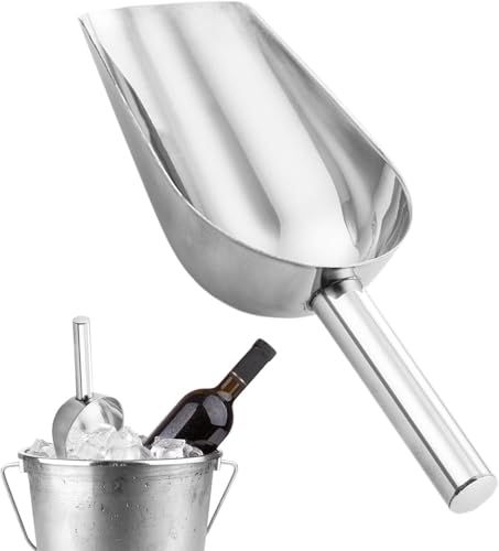 Edelstahl Eisschaufel Abwiegeschaufel Mehrzweck Mehlschaufel Futterschaufel Abfüllschaufel Poliert Eisschaufel Mehrzweckschaufel für Eismaschine, Mehl, Pommes, Küche, Bar (C-15cm) von Denxahao