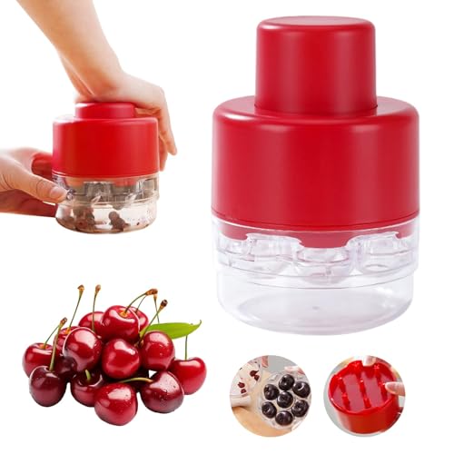 Kirschentkerner Obstkernentferner Kernentferner Handbuch Werkzeug Kein Griff Design Cherry Pitter für Küche Entkerner Kirschen Einfachen Entsteinen von Kirschen (Rot) von Denxahao