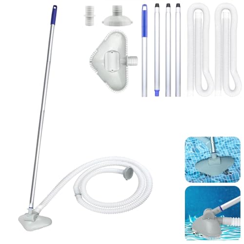 Pool Staubsauger Pool Zubehör Poolsauger mit Teleskopstange Pool Handsauger mit Schlauch und Bürste Poolsauger Bodensauger zum Reinigung für Pools, Whirlpools Sandfilteranlage (A) von Denxahao