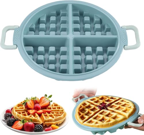 Silikon Waffelform-Waffeleisen Backform Muffinformen Backen Dekoration Werkzeug Heißluftfritteuse Silikonform für Waffeleisen und Kekse Silikonform für Küche, Backen (Blau) von Denxahao