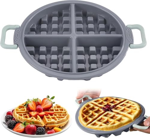 Silikon Waffelform-Waffeleisen Backform Muffinformen Backen Dekoration Werkzeug Heißluftfritteuse Silikonform für Waffeleisen und Kekse Silikonform für Küche, Backen (Hellgrau) von Denxahao
