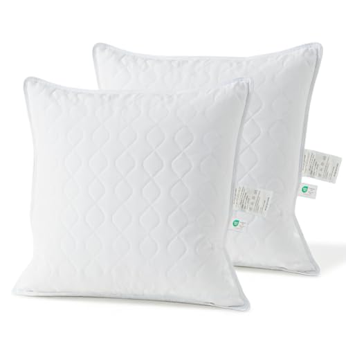 Deodar Daunenkissen Federkissen 45x45, 100% Feder- und Daunenfüllung Kopfkissen Schlafkissen Dekokissen für Bett Sofa Hotel Qualität, 3 Kammer Atmungsaktiv, Öko-Tex und RDS Zertifiziert, 2er Set von Deodar
