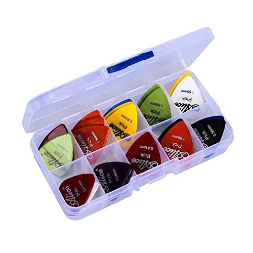 Plektren für Gitarre,40er Pack Plektren im Set Guitar Picks Plektrum für Akustikgitarre E-Bässe E-Gitarr Ukulele Bas 0.58 mm 0.71 mm 0.81 mm 0.96 mm 1.2 mm 1.5 mm von Deolven