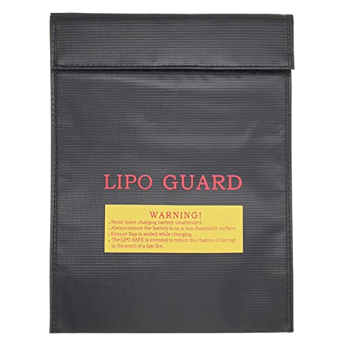 Feuerfeste Dokumententasche, Lipo Safe Bag Feuerfeste Geldkassette Liposack Guard Unterlage für RC-Batterien Schützen Ihre Wertsachen Dokumente Geld Schmuck Brandschutz 23 * 30cm Schwarz von Deolven