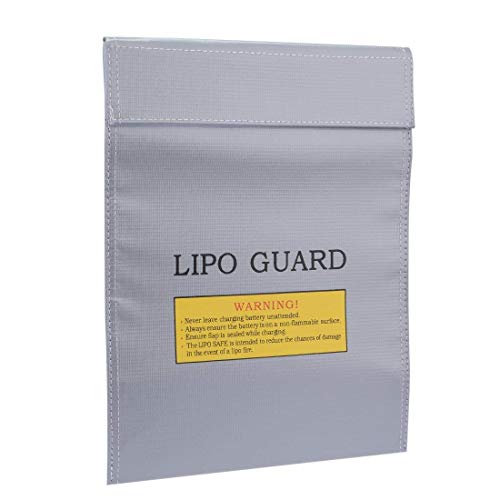 Feuerfeste Dokumententasche,Lipo Safe Bag Feuerfeste Geldkassette Liposack Guard Unterlage für RC-Batterien Schützen Ihre Wertsachen Dokumente Geld Schmuck Brandschutz 18 * 23cm Grau von Deolven