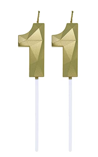 Birthday Geburtstagskerzen Zahlen 1 und 1, 1. Geburtstag Zahl Kerzen Geburtstagskerzen Cake Topper 11. Geburtstag Kuchendeko Kuchen Dekoration, für Hochzeit Party Hochzeit Jahrestag Feier Gold von Deolven