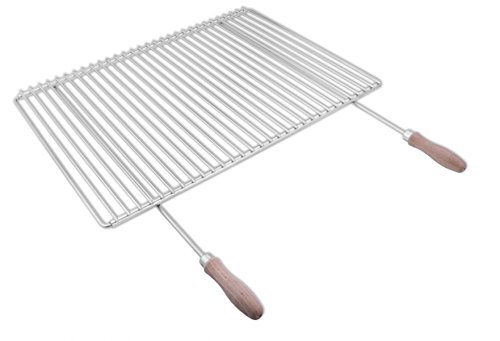 Deos-grill Edelstahl Grillrost mit Verstellbarer Breite 60-70X45cm aus Europäischem Edelstahl mit Holzgriffen, Verstellbarer Grillrost, Grillrost Ausziehbar von Deos-grill