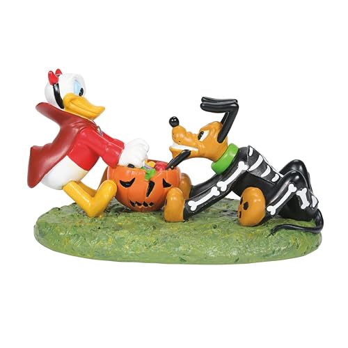 Department 56 Disney Village Halloween Accessories Donald and Pluto's Tussle Figur, Kunstharz, Mehrfarbig, 2.25 Inch von Department 56