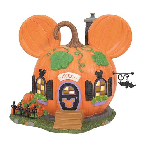 Department 56 Disney Village Halloween Mickey Mouse Pumpkintown House Lit Building, 14 cm, Mehrfarbig von Department 56