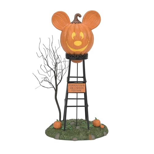 Department 56 Disney Village Halloween Pumpkintown Zubehör Mickey Mouse Wasserturm Figur, Porzellan, Mehrfarbig, 12.01 Inch von Department 56