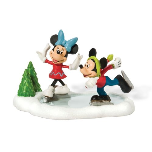 Department 56 Disney Village Mickey und Minnie Eislauf-Zubehör Figur von Department 56