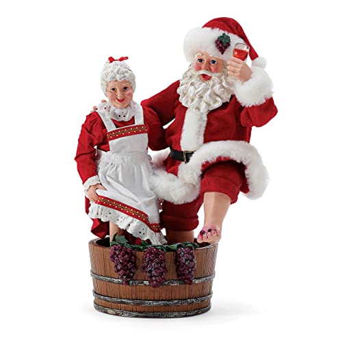 Department 56 Possible Dreams Bon Apetit Santa and Mrs. Claus Christmas Crush Wine Making Figur, 26 cm, Mehrfarbig von Department 56