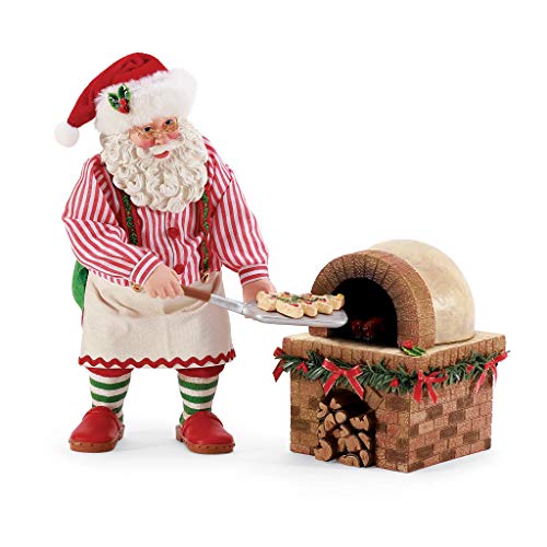 Department 56 Possible Dreams Bon Apetit Weihnachtsmann-Figuren-Set mit Pizza- und Ofen-Motiv, 26 cm, Mehrfarbig von Department 56
