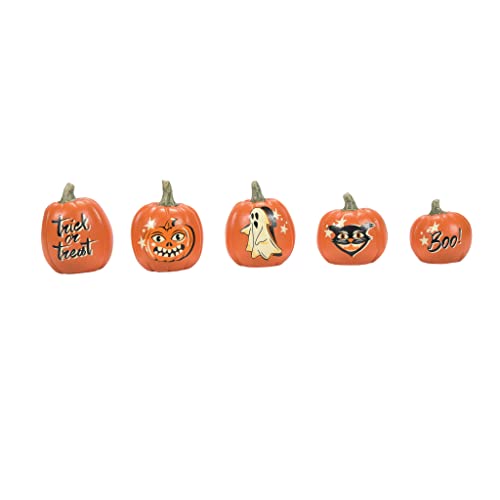 Department 56 Village Collection Accessories Halloween-Kürbis-Figuren-Set im Vintage-Stil, 3,3 cm, Mehrfarbig von Department 56