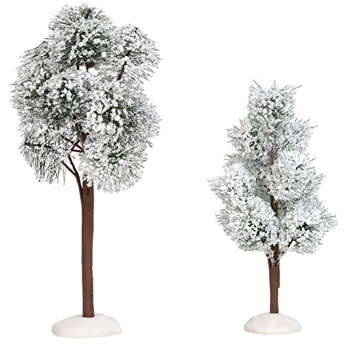 Department 56 Village Cross Product Accessories Snowy Jack Pine Trees Figur, Eisen, Mehrfarbig, 6 and 9 Inch von Department 56