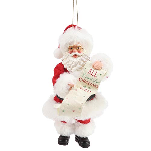 Possible Dreams by D56 Possible Dreams Santa Want a Nap Personalizable Hanging Ornament, Clothtique, Multi Coloured, One Size von Department 56