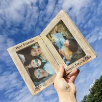 Personalisierter Doppelholzrahmen - Shabby Chic Maßgeschneidertes Geschenk Geburtstag Holz Jahrestag Abgenutzte Oberfläche Nachhaltiges Mangoholz von DepartmentOfGifting