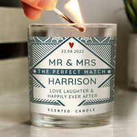 Romantisch Personalisierte The Perfect Match Duftkerze -Valentinstag Paare Geschenk - Süße Kerze Originelles Für Sie von DepartmentOfGifting