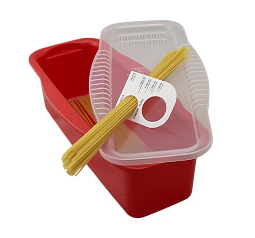 Dependable Industries Pasta-Kocher für die Mikrowelle, BPA-frei, antihaftbeschichtet, mit Portionierwerkzeug, schnelle und einfache Mahlzeiten in Minuten, kocht alle Arten von Nudeln von Dependable Industries inc. Essentials