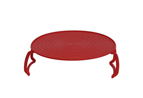 Mehrzweck-Ständer für Mikrowelle, 4-in-1, Spritzschutz, stapelbar, Regal (1, rot) von Dependable Industries inc. Essentials