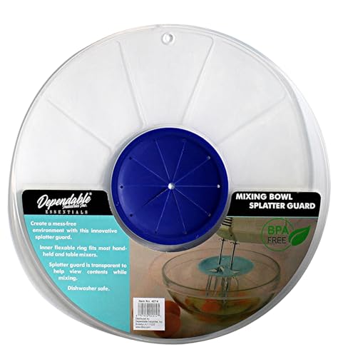 Rührschüssel Spritzschutz - 30,5 cm BPA-freier transparenter Deckel für Hand- & Standmixer - Universal Fit Abdeckung für Teig, Teig, Kuchen Mixen - Spülmaschinenfest - Dependable Industries Inc von Dependable Industries inc. Essentials