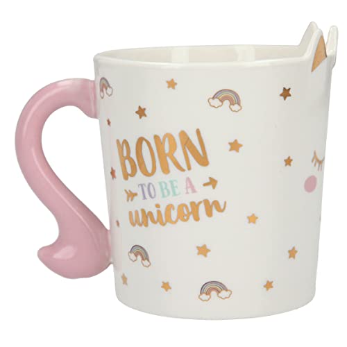 Depesche 11956 Ylvi-Trink-Becher Born to be a Unicorn, Tasse aus Porzellan mit ca. 300 ml Fassungsvermögen, ideal für Kakao, Kaffee, Tee und andere Getränke, Bunt, 1 Stück (1er Pack) von Depesche