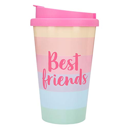 Depesche 2180.006 To-Go Becher aus Kunststoff mit Spruch, 350 ml, wiederverwendbar, Best Friends von Depesche