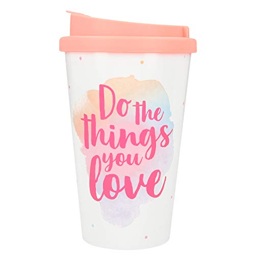 Depesche 2180.012 To-Go Becher aus Kunststoff mit Spruch, 350 ml, wiederverwendbar, Do The Things You Love Depesche 2180.012 To-Go Becher aus Kunststoff mit Spruch, 350 ml, wiederverwendbar, Do The Things You Love von Depesche
