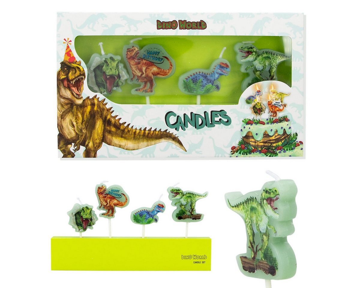 Depesche Geburtstagskerze Dino World Geburtstagskerzen - 4 Stück von Depesche