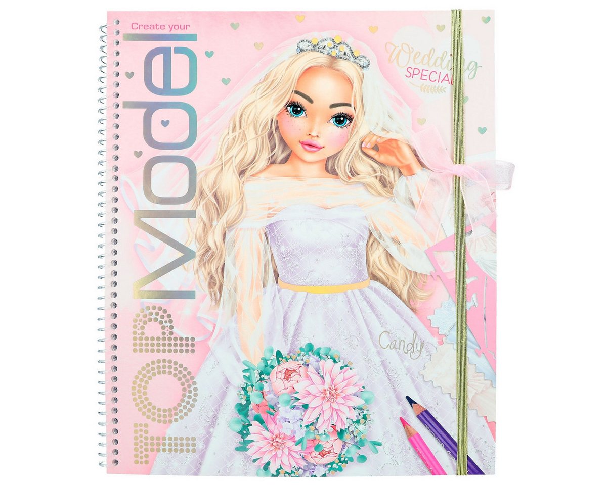 Depesche Malvorlage Create your Top Model Wedding Hochzeit Malbuch Buch Sticker Ausmalbuch von Depesche