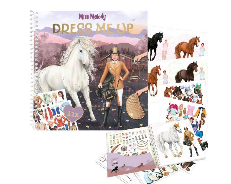 Depesche Malvorlage Miss Melody Pferde Dress me up Malbuch Buch inkl. Sticker Ausmalbuch (1-St) von Depesche
