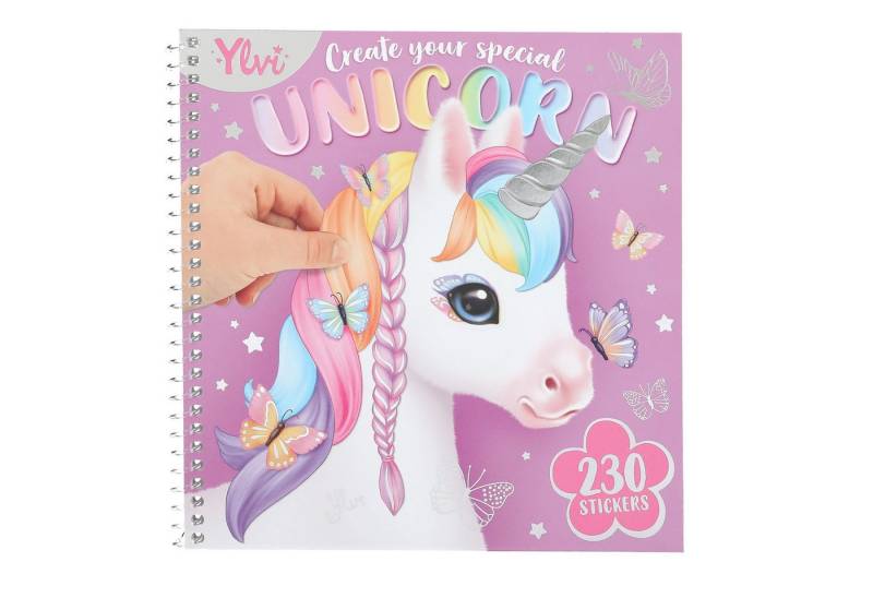 Depesche Malvorlage Ylvi Create your Unicorn Einhorn Malbuch Ausmalbuch inkl. Sticker von Depesche