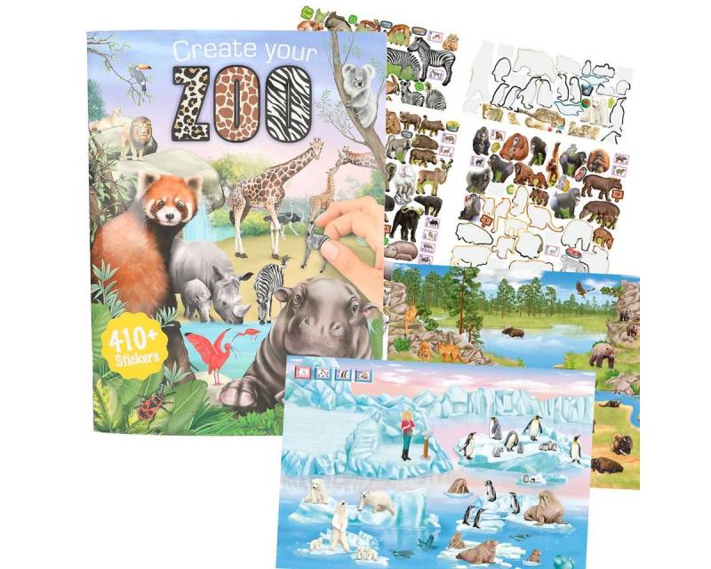 Depesche Stickerbuch Create your ZOO - Kreatives Malbuch mit Stickern für Kinder von Depesche