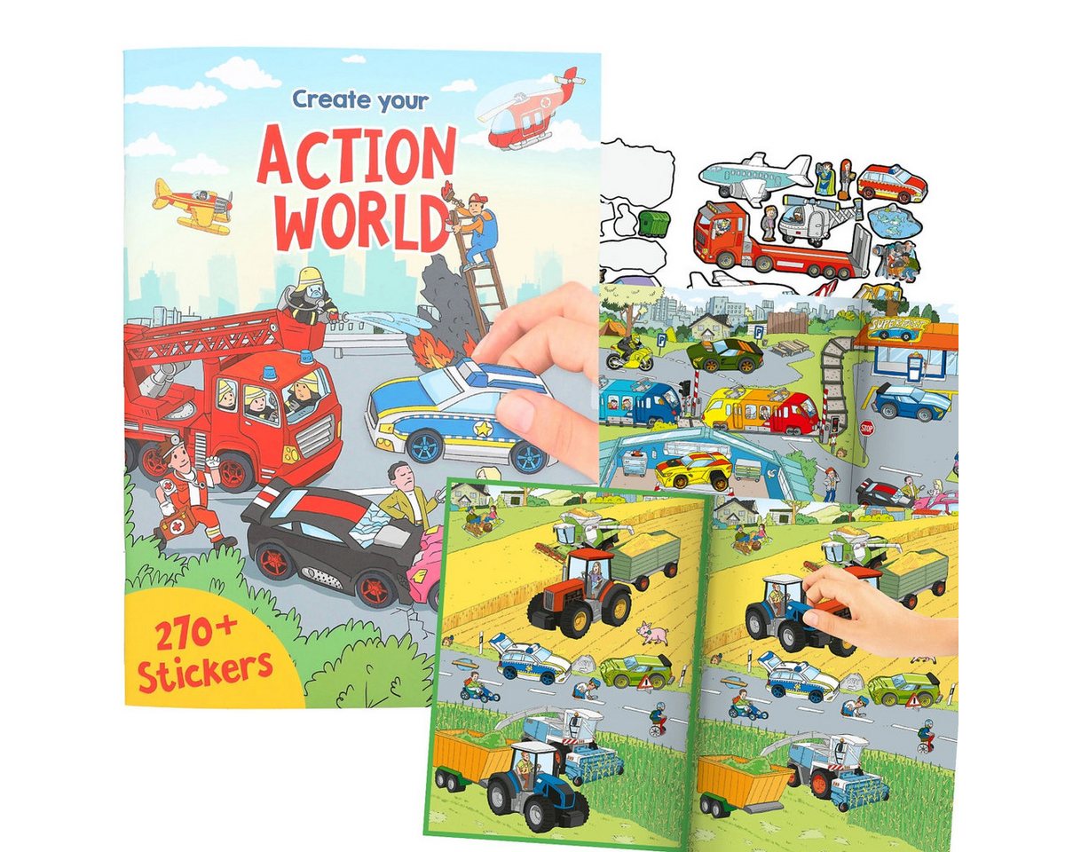 Depesche Stickerbuch DEPESCHE Create your Action World - Stickerbuch mit 270+ Stickern von Depesche