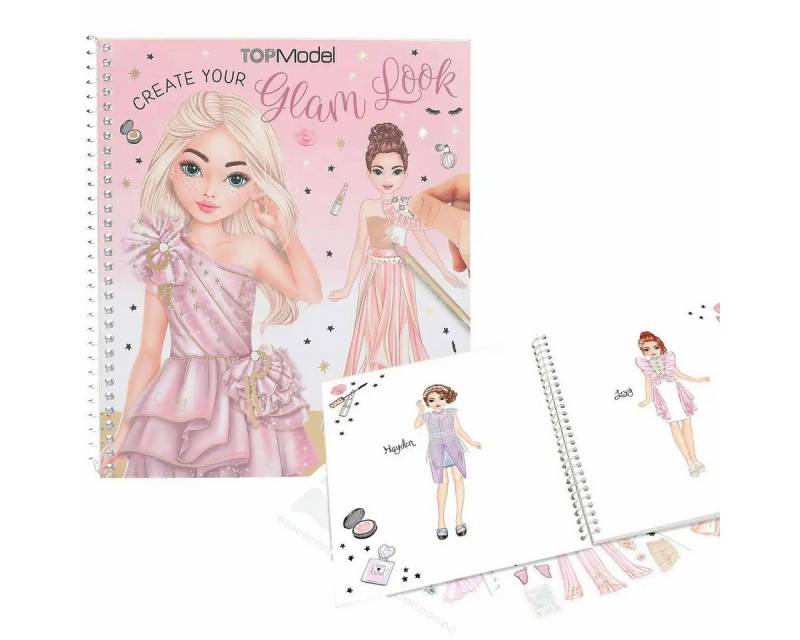 Depesche Stickerbuch DEPESCHE TOPModel Malbuch Create your Glam Look - 36 Seiten mit Sticke von Depesche