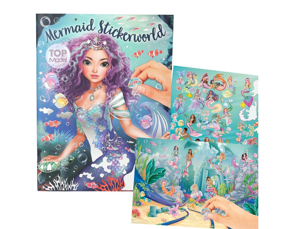 Depesche Stickerbuch DEPESCHE TOPModel Metallic Stickerworld MERMAID - Meerjungfrauen Stick von Depesche