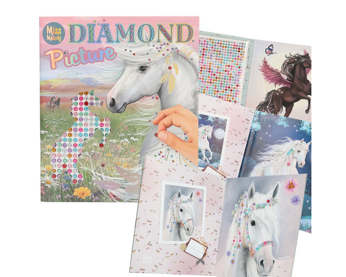 Depesche Stickerbuch Miss Melody Create your Diamond Picture - Glitzerndes Stickerbuch mit von Depesche