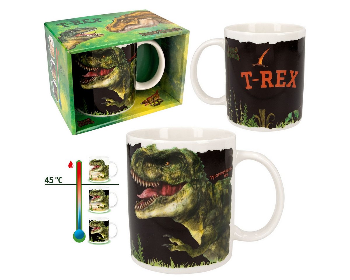 Depesche Tasse Dino World New Magic Becher, Porzellan von Depesche