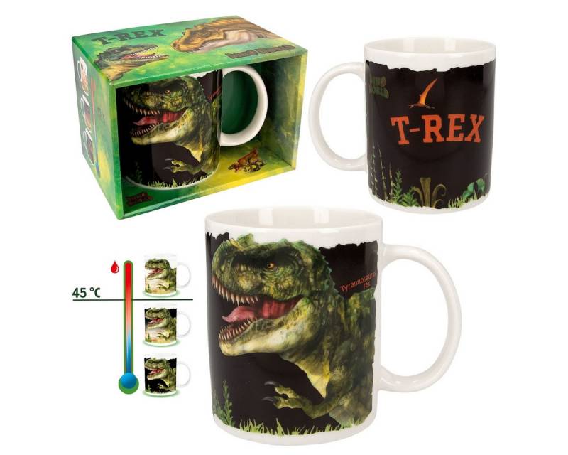 Depesche Tasse Dino World New Magic Becher, Porzellan von Depesche