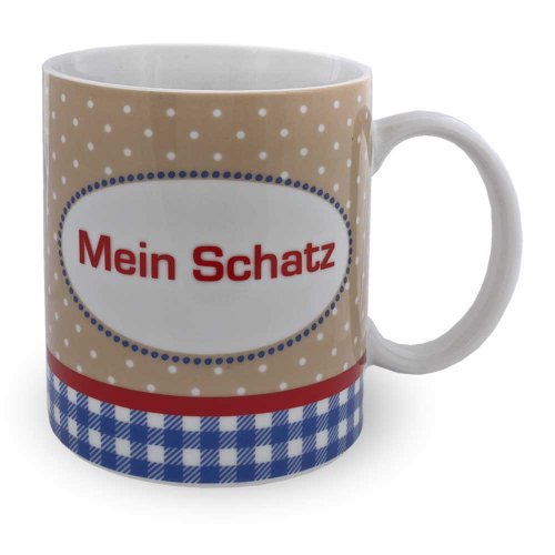 Tasse Mein Schatz Kaffeetasse Becher braun blau Kaffeebecher von Depesche