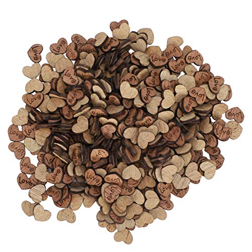 Depisuta 300 Stutzholz-Herz-Konfetti, Gravierte Liebesherzen, Rustikale Bochzeit-Holz-Herz-Konfetti, Valentinstag-WeihnachtsgesgesGenk, Tisch-Streudekoration Für Rustikale Bochzits-Party von Depisuta