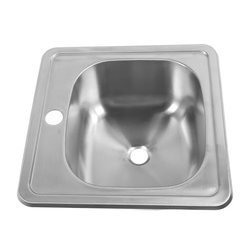 Depisuta 380 X 380 X 150 Mm Wohnmobil-Küchenspüle, Quadratische Badezimmerspüle aus Edelstahl 304, Unterbau-Barspüle mit 40-mm-Auslass, 12-l-Waschbecken für Wohnwagen, Imbisswagen, Boot Depisuta 380 X 380 X 150 Mm Wohnmobil-Küchenspüle, Quadratische Badezimmerspüle aus Edelstahl 304, Unterbau-Barspüle mit 40-mm-Auslass, 12-l-Waschbecken für Wohnwagen, Imbisswagen, Boot von Depisuta
