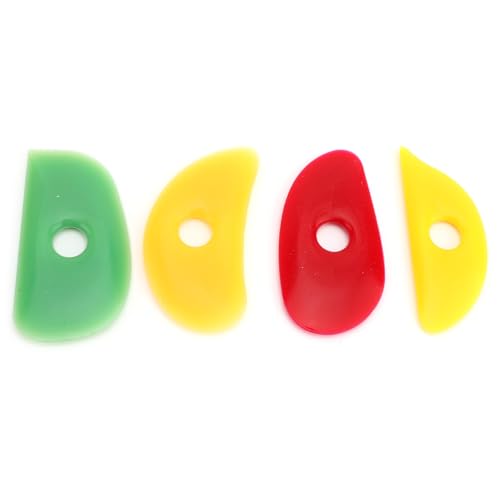 Depisuta 4 Stück Gummi-Keramik-Ton-Rippen, Weiche Silikon-Rippen, Töpfer-Keramik-Ton-Werkzeuge Zum Modellieren, Glätten und Formen, Weiche Gummi-Rippen für Töpfer-Ton, Zum Modellieren von von Depisuta